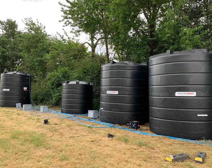 Water tanks installed and ready to be used during the event