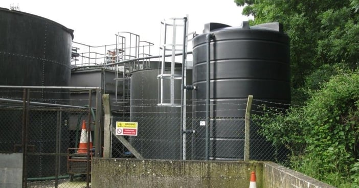 Large plastic chemical tanks